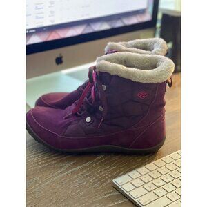 Columbia Womens Purple warm Omni Tech Boots Booties Size 8